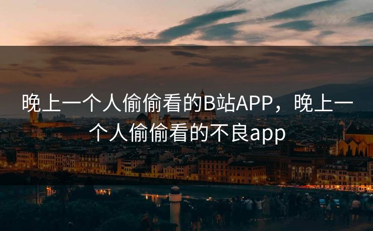 晚上一个人偷偷看的B站APP，晚上一个人偷偷看的不良app